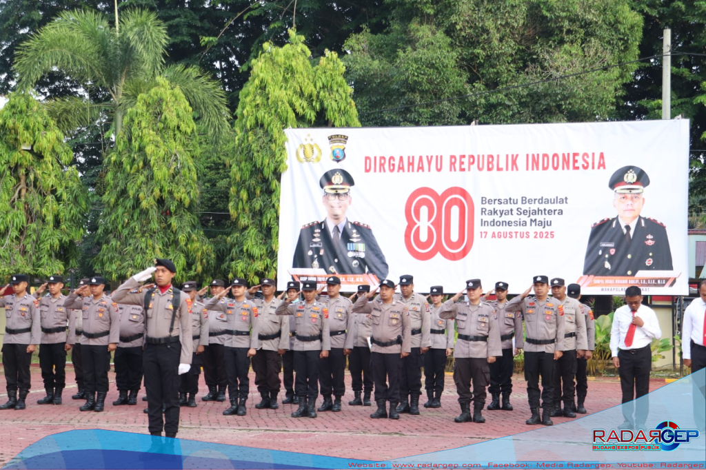 Upacara HUT ke-80 RI, Pesan Kapolres Langkat Jaga Persatuan dan Keamanan Bangsa